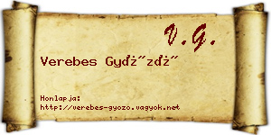 Verebes Győző névjegykártya